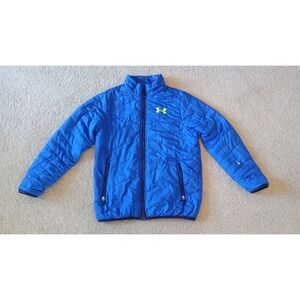 Under Armour Kids Blue Puffer Jacket Lightweight Zip Up Boys Size M